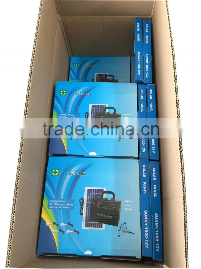 6W 12V Home Solar Systems,Home Lighting Solar Kit with LCD display