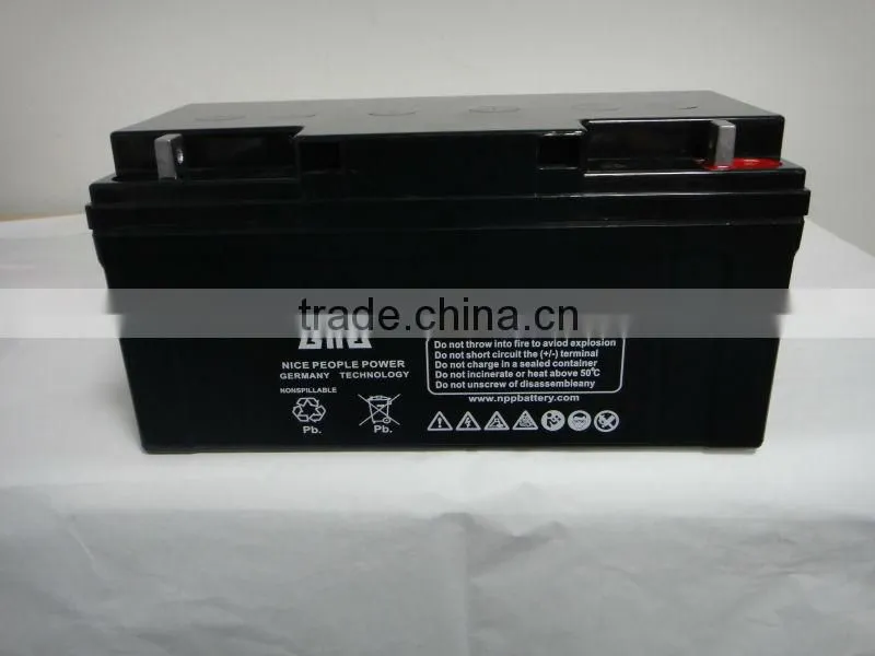 12V batteries AGM 12v65ah rechargeable maintenance free battery for UPS solar power system