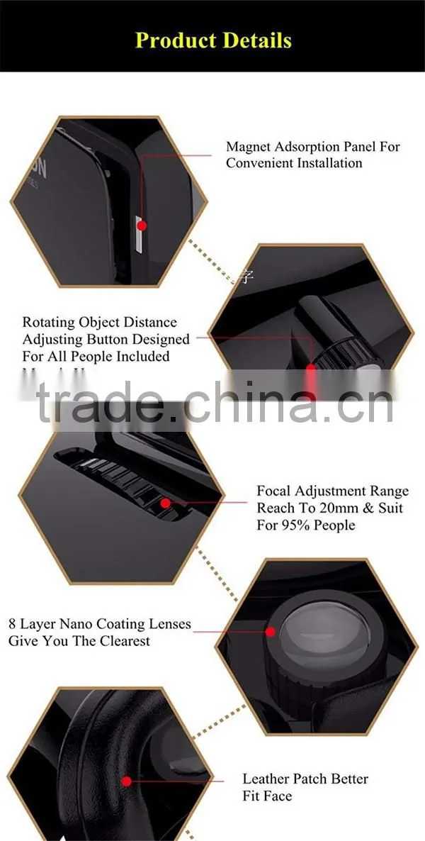 High quality portable android 3D vr box glasses/vr 3D box