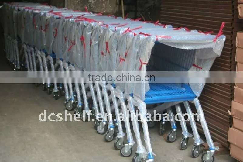 90 Liter Supermarket Shopping Cart Powder Coated or Chrome