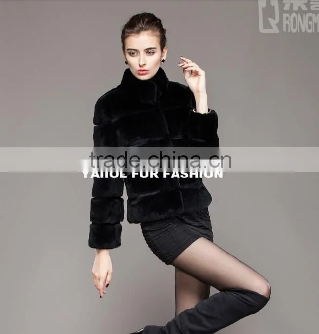 rex14044 High Quality real rabbit Fur Coat girls