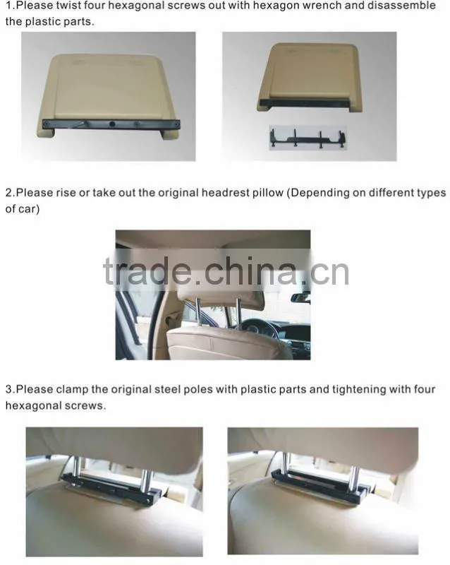 9 inch LED DC12V Power 400p Dingital Panel car headrest Monitor