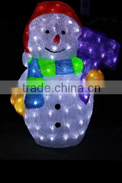 outdoor christmas light /3D LED christmas acrylic snowman motif light