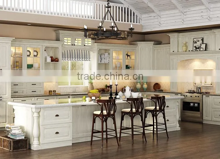 Latest European Style Solid Wood Apartment Kitchen Cabinet Units