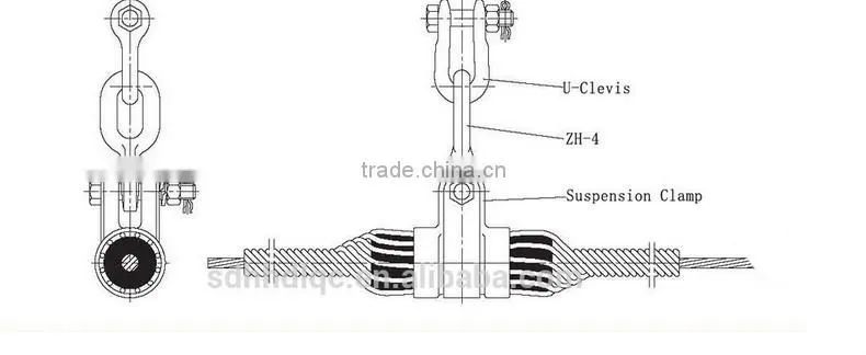 no stress concentration Suspension clamp for adss cable