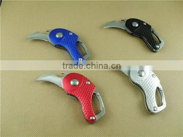 2014New carabiner keychain knife