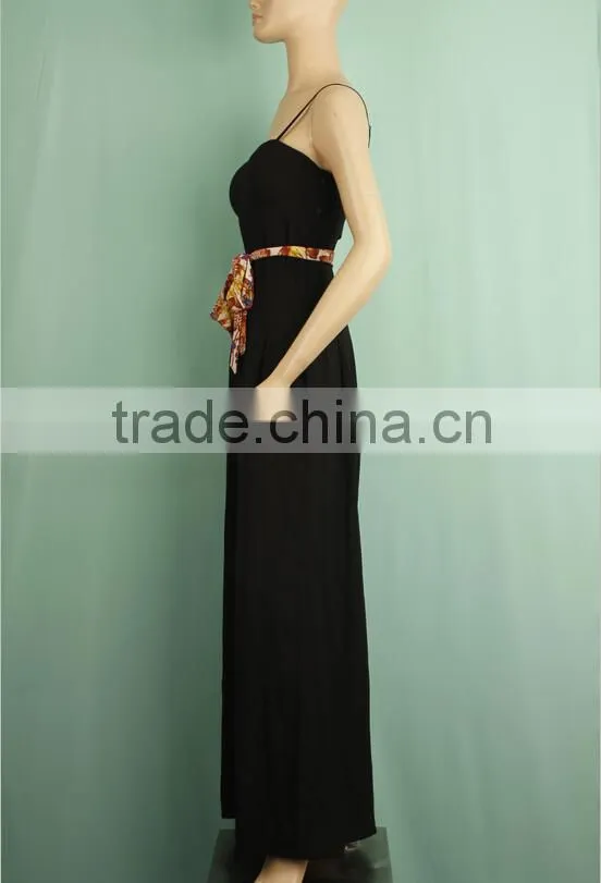 2016 New fashion waistband spaghetti strip pant pattern jumpsuit YLD1205