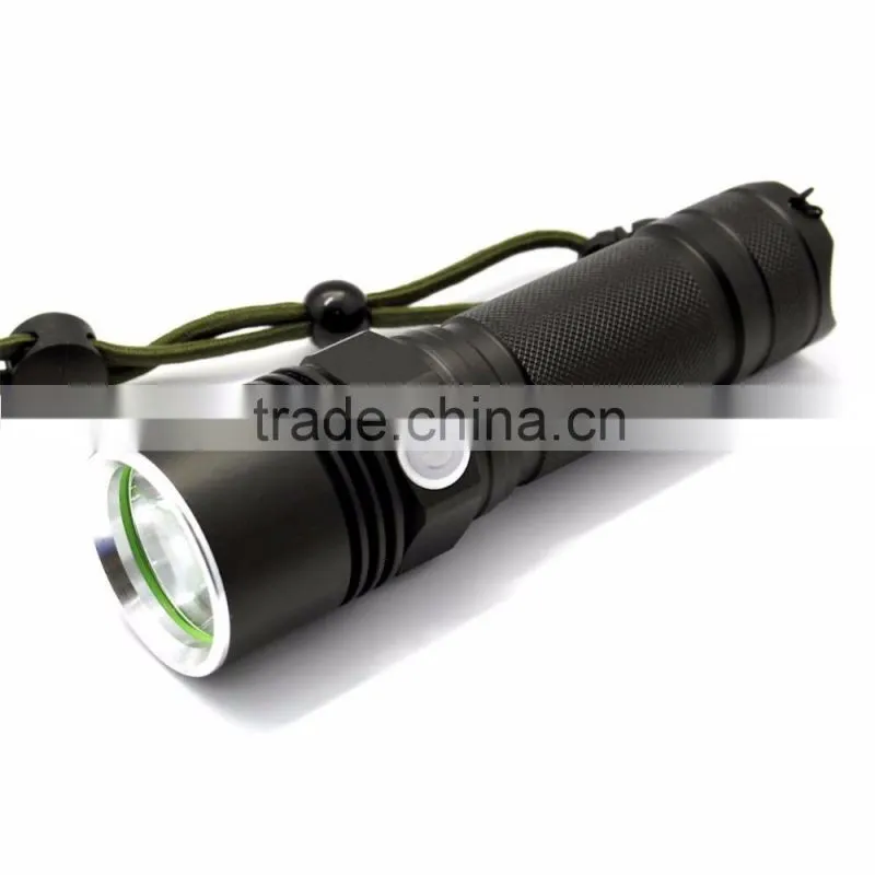 Soshine Rechargeable 900LM LED 3-Mode White Flashlight USB Cable- Black (1 x 26650)