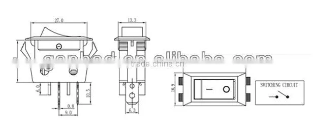 Rectangle on off rocker switch