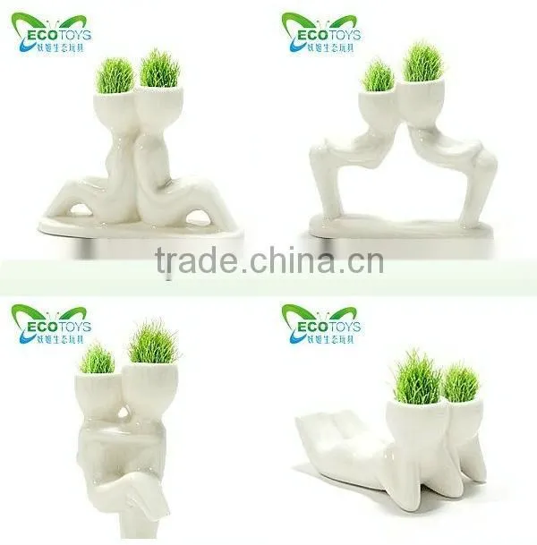 White lovers Grass Doll lost in thought ,2013 new model grass doll