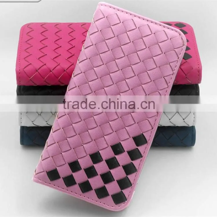 Customized Braided Wallet Style Leather+TPU Phone Cover Universal Phone Cases