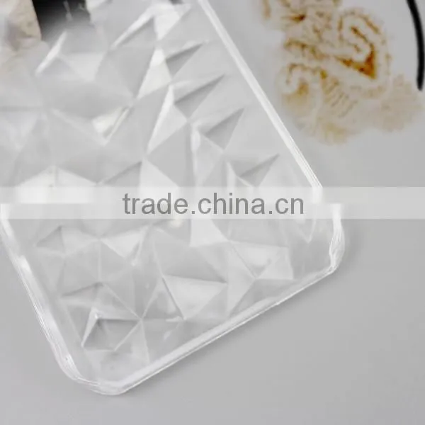 New Deisgn 3D Diamond Rhombus Transparent Back Cover Case for iPhone 5se