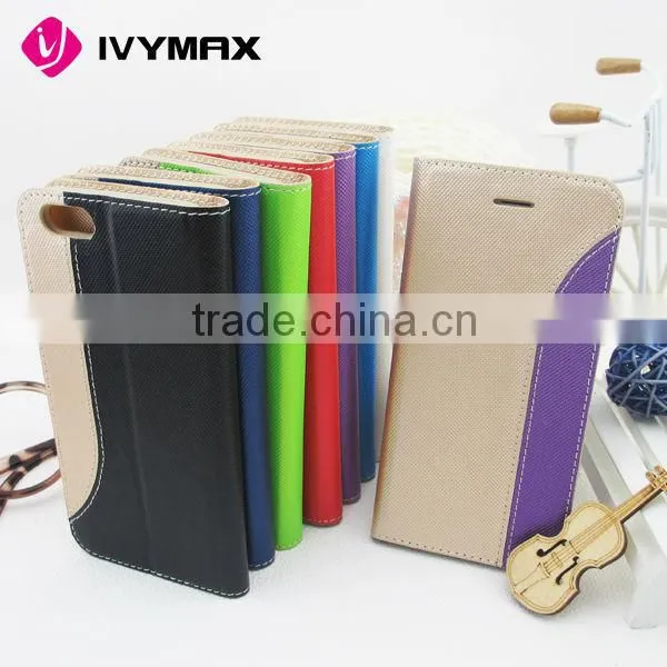 PU TPU 2 in 1 double color for apple iphone 6 stand leather wallet phone case