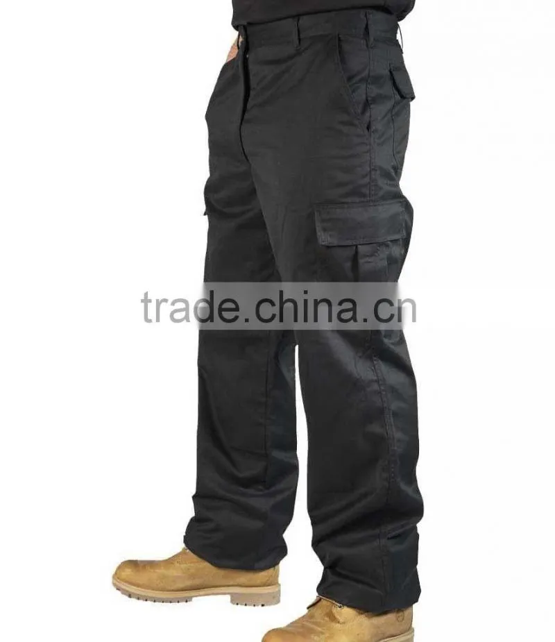 Mens black loose fit cargo pants plus size