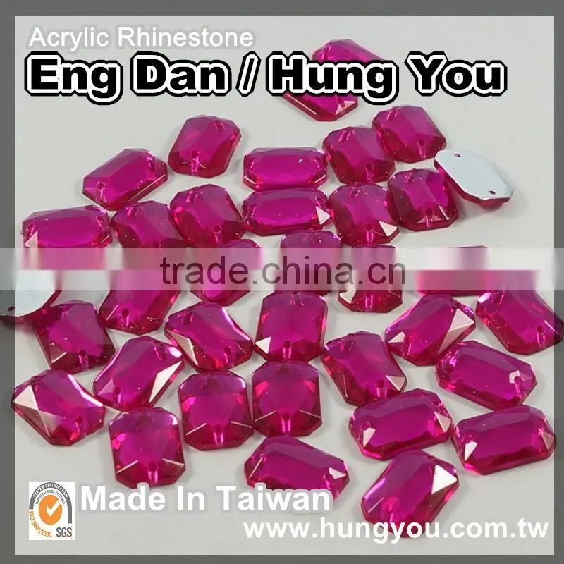 Bulk Wholesale 4 Holes Heart Shaped Sew On Acrylic Rhinestone With Silver Foil Back