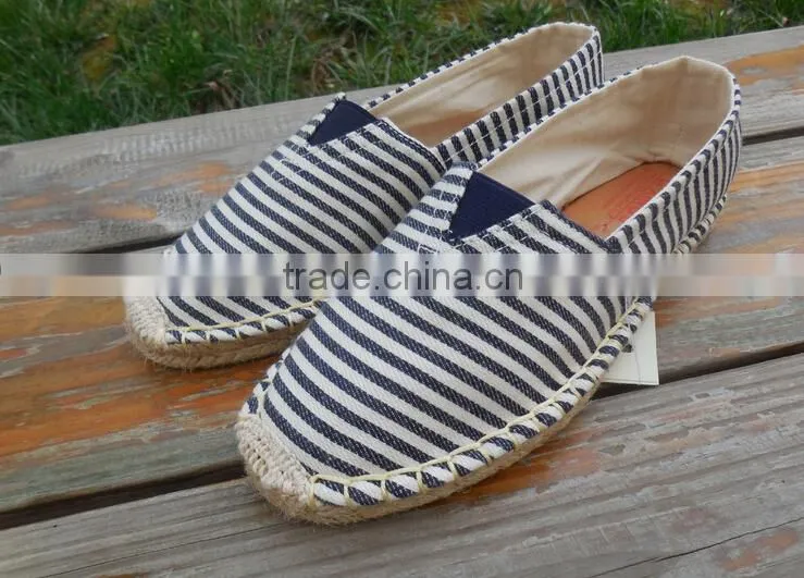 Flat stripe Canvas Espadrilles Jute les espadrilles