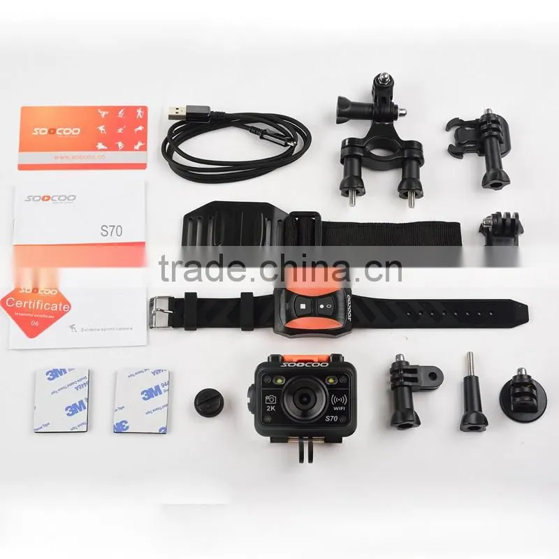 SOOCOO S70 Full HD WIFI Waterproof 2K Sports Cameras 170 Degree Wide-angle Lens(Add 1*Battery )