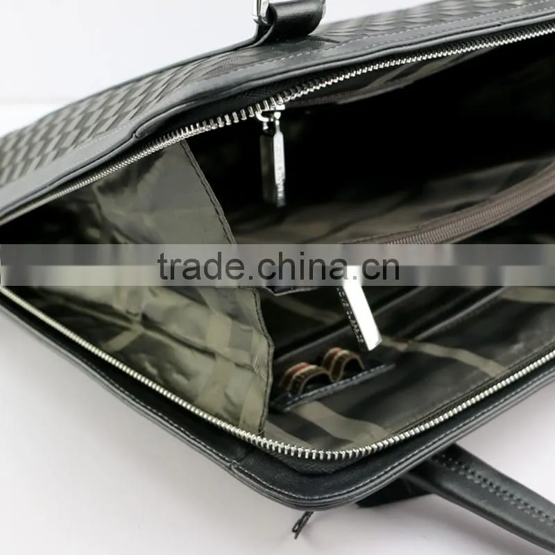 New style quality soft waterproof custom leather business men's briefcase