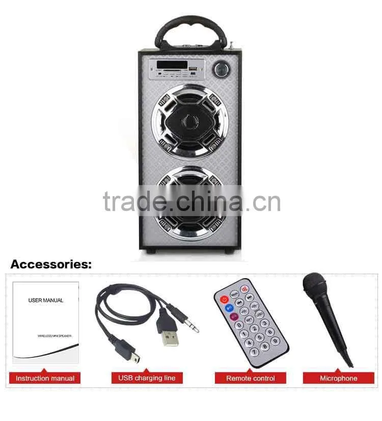 Bluetooth Portable karaoke speaker system with USB FM Radio