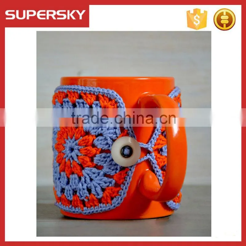 V-74 Colorful knitted mug sleeve warmmer sweater mug in muti-color