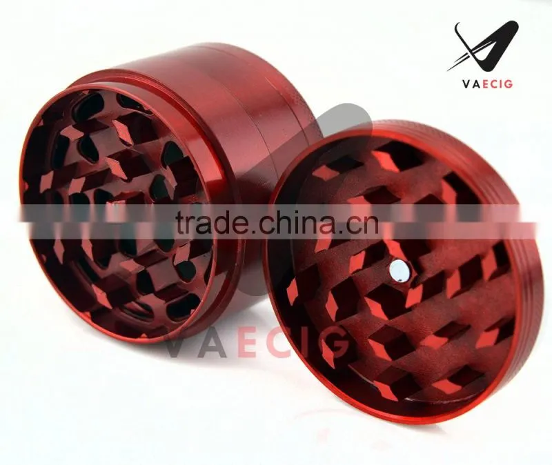 Hottest smoking herb grinder wholesale CNC teeth 63mm 4 parts high quality zinc alloy herb grinder free LOGO in shock