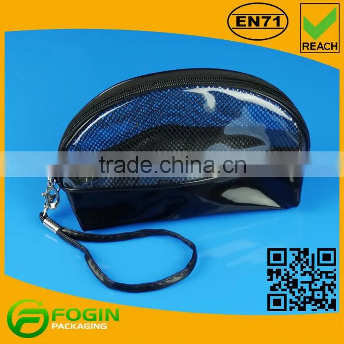 pvc professional makeup case with inner mesh
