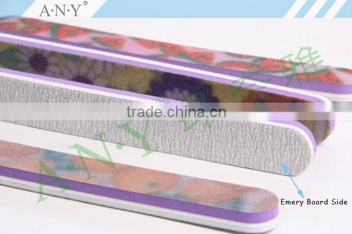 Nail Art Care Rough Sand Wite Paper Plus Sponge Oval Nail File 100/180 Grit