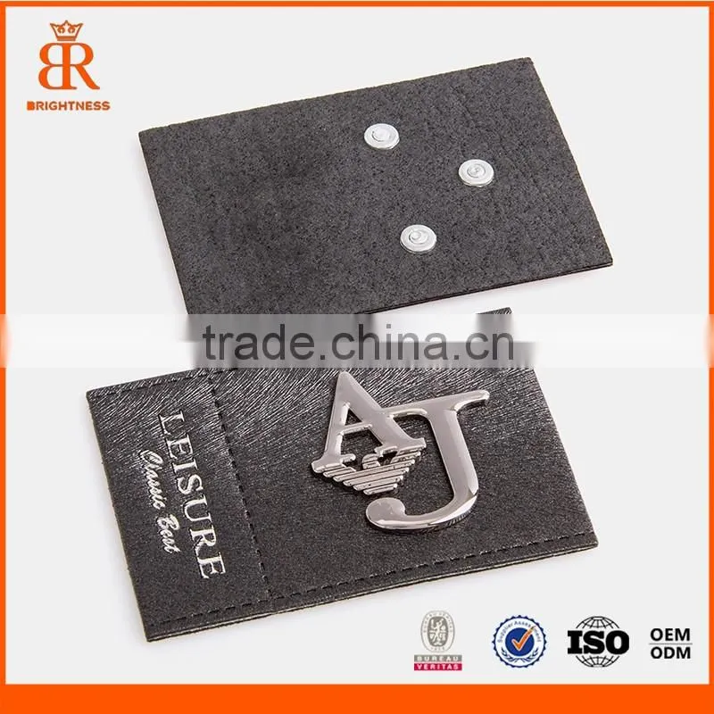 Garment leather label metal labels and tags for handbags