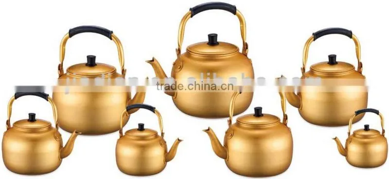1L - 10L Aluminum Yellow Kettle with inserted spout