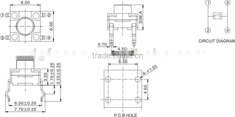ip67 Waterproof tact switch TS-3001