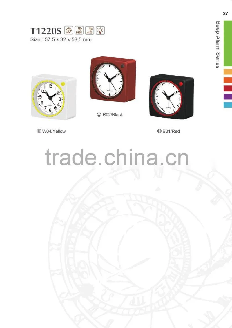Simple modern design table sweep Clock Snooze Beep crescendo sound