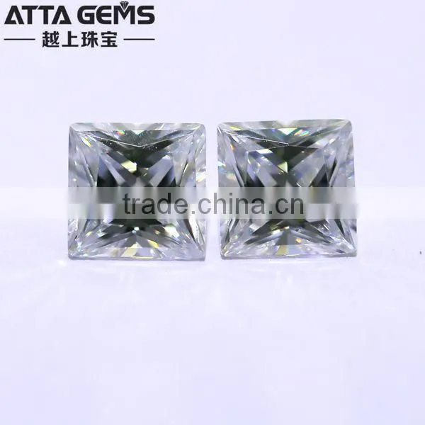 AAAAA princess cut 6*6m 1 carat cubic zirconia