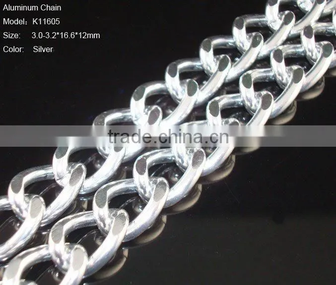 silver color aluminum net surface curb chain