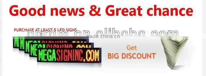 Asram 32X128pixel P7.62mm red green indoor dot matrix led message display sign with scrolling moving text