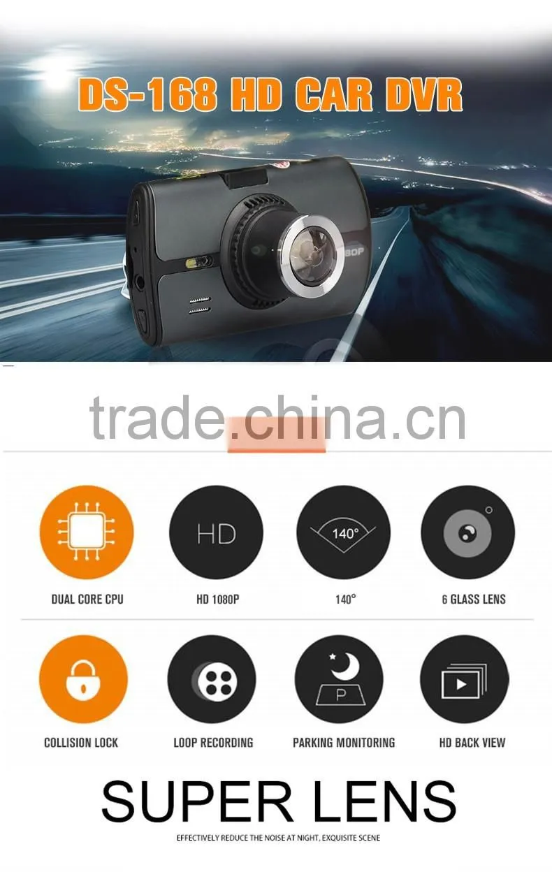 2016 New Design good quality full hd 1080p car camera dvr video recorder