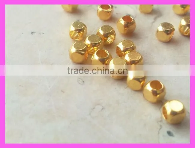 wholesale loose beads, metal gold alloy facted nugget beads