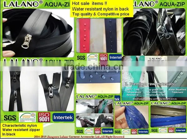 hotmelt welded splashwaterproof TPU-coated #8 nylon zipper chain for trolley bags and suitcase
