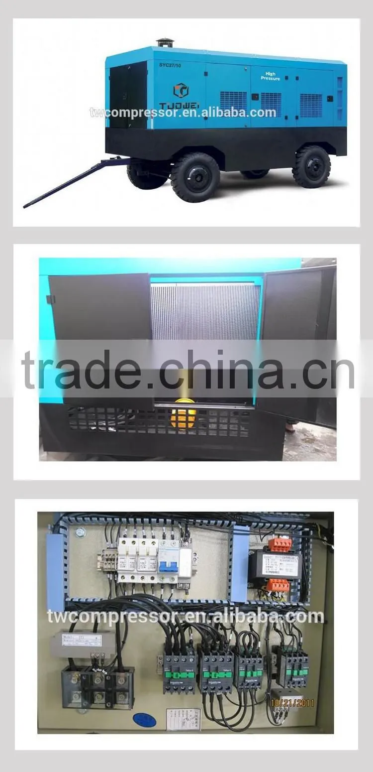 17/14.5 600cfm 210psi diesel engine screw type mobile air compressor