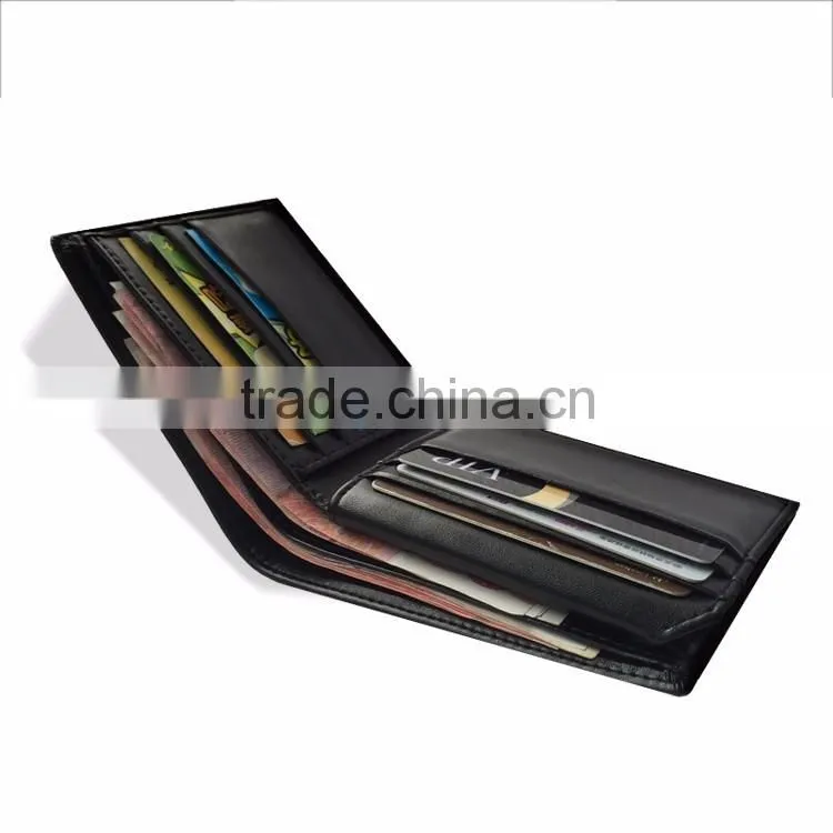 RFID Blocking Leather Bifold Wallet for Men Black