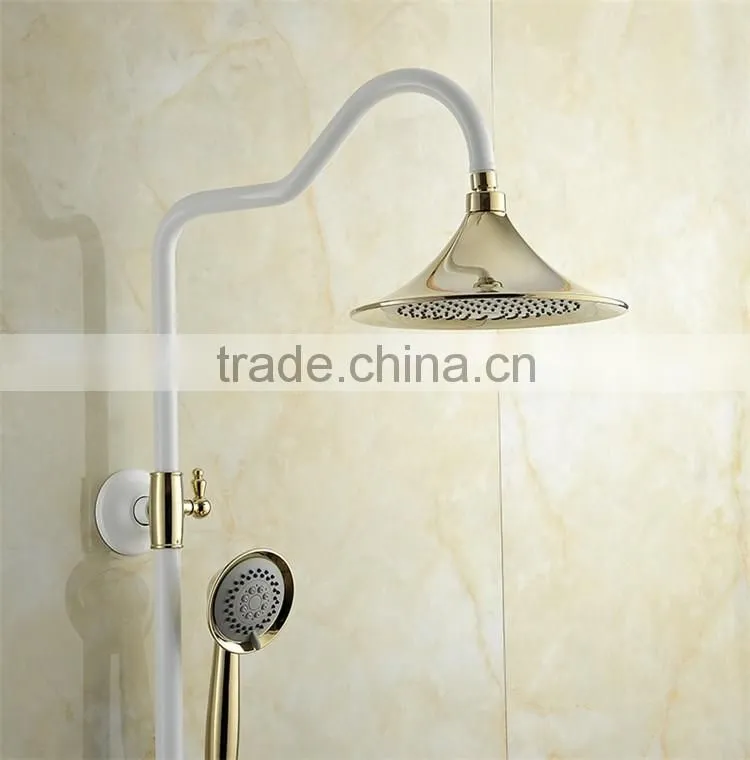 2016 new modern bathroom shower set,white painted rainfall shower set