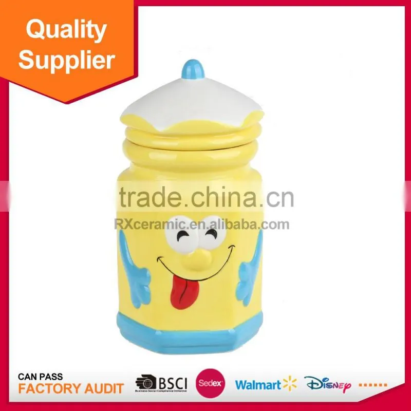 ceramic material stocked feature pencil honey candy jar