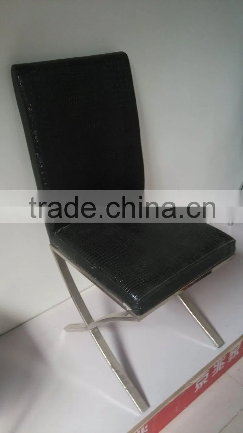 DC-3001 cross leg leather top dining chair