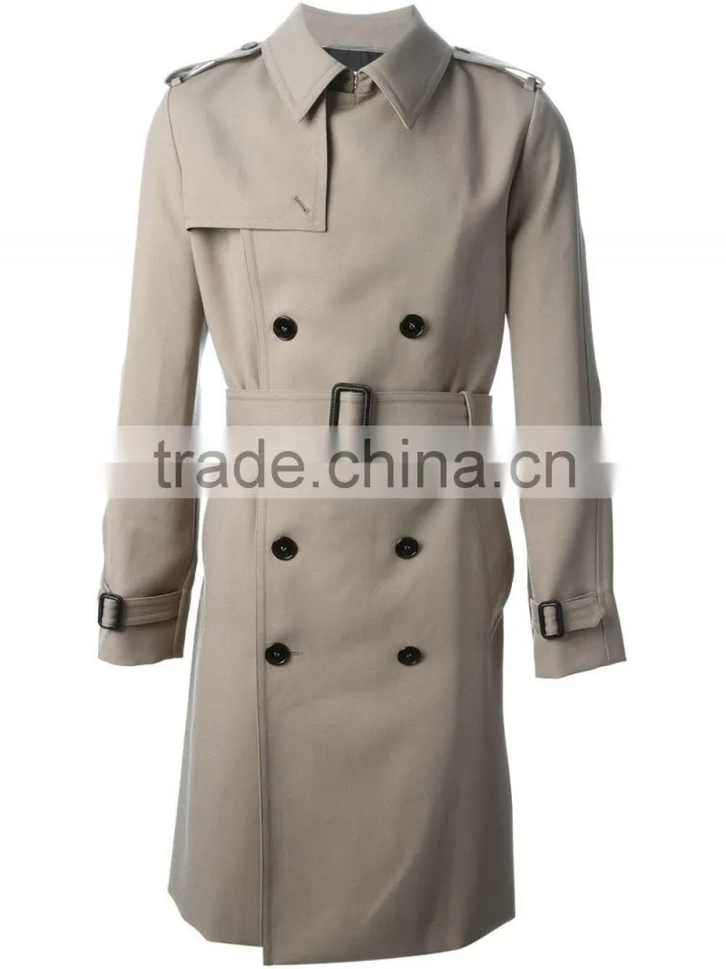 2014 new style khaki trench coat men