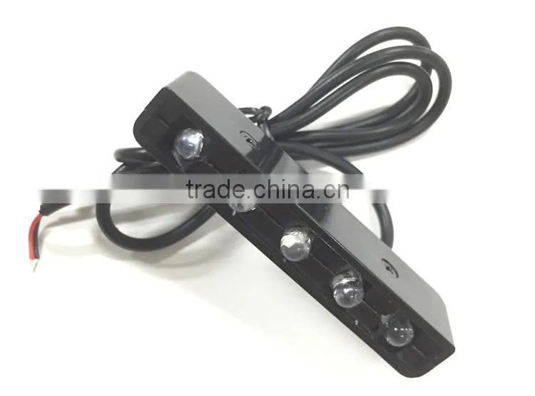 4x Universal Motorcycle Black 5 LED Turn Signal Indicators Blinker Amber Light