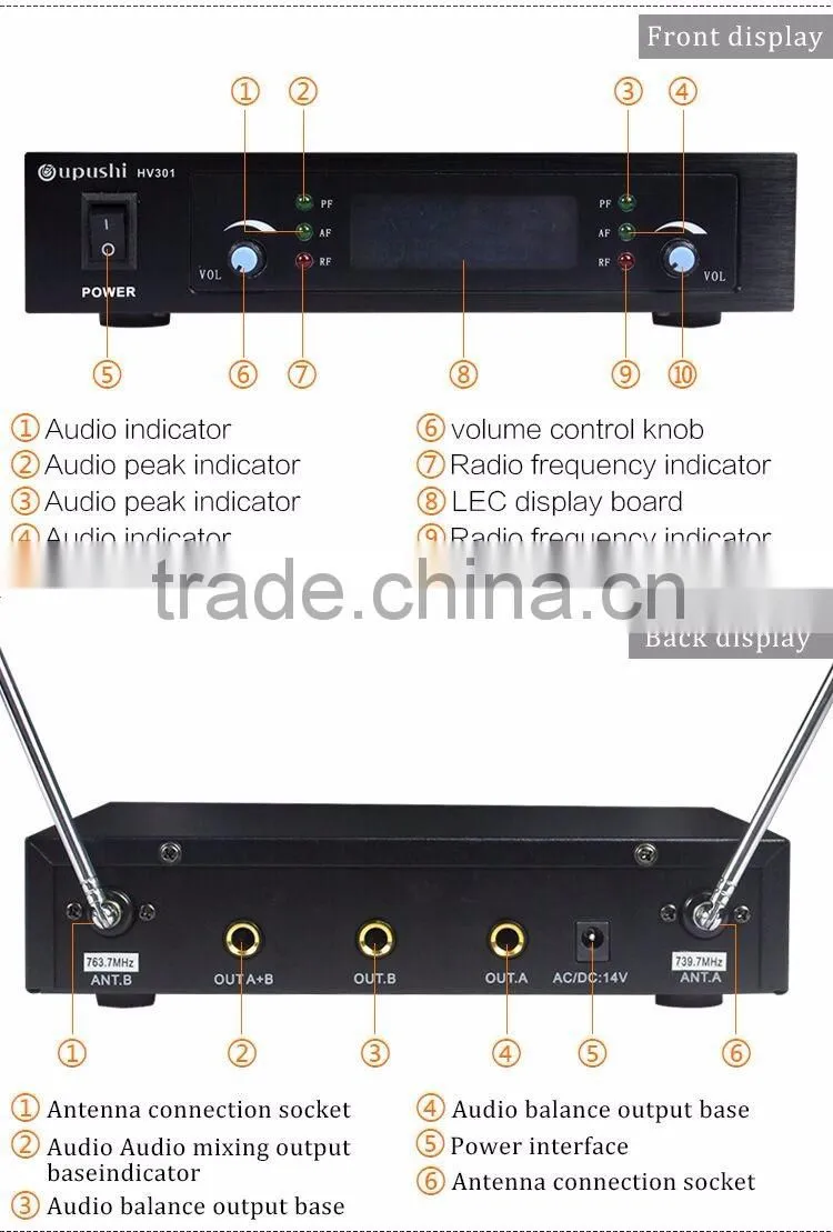 Free samples uhf ppl digital teaching mic wireless handhold microphone