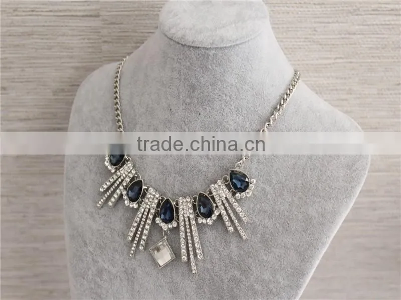 Wholesale white gold plated women necklace water drop crystal necklace