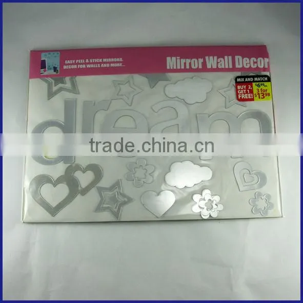 removable decorative acrylic mirror sticker