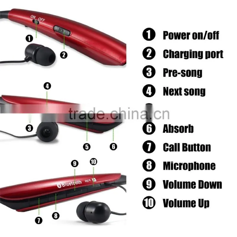 Wireless Hands-free bluetooth headset for sport