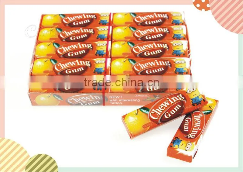 High Quality Fruit Flavor Chewing Gum With Tattoo,The Minions