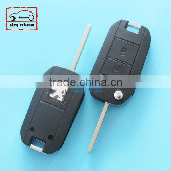 Okeytech Peugeot VA2 modified flip remote 2 button key shell Car Key for peugeot 508 romote key shell